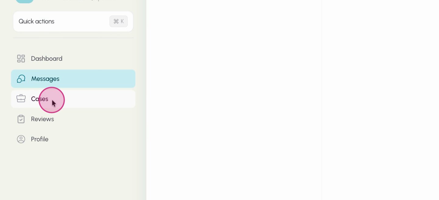 Step 1: Click Cases in the left-hand sidebar.